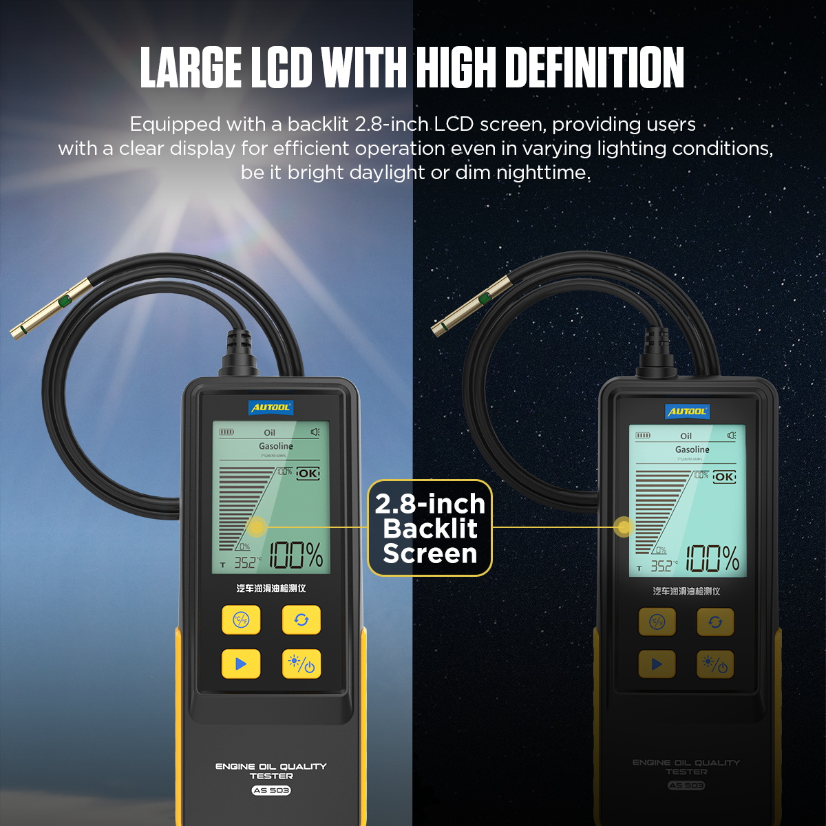 Mô tả AUTOOL AS503 Dầu bôi trơn ô tô Máy Diesel Động cơ xe Dầu bôi trơn Công cụ phân tích chất lượng Tự động sửa chữa và bảo trì - 9
