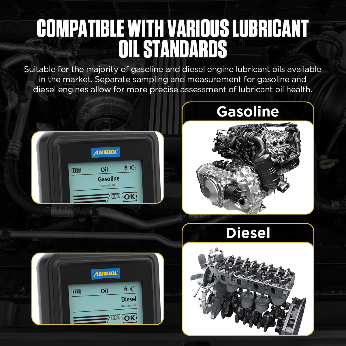 Mô tả AUTOOL AS503 Dầu bôi trơn ô tô Máy Diesel Động cơ xe Dầu bôi trơn Công cụ phân tích chất lượng Tự động sửa chữa và bảo trì - 2