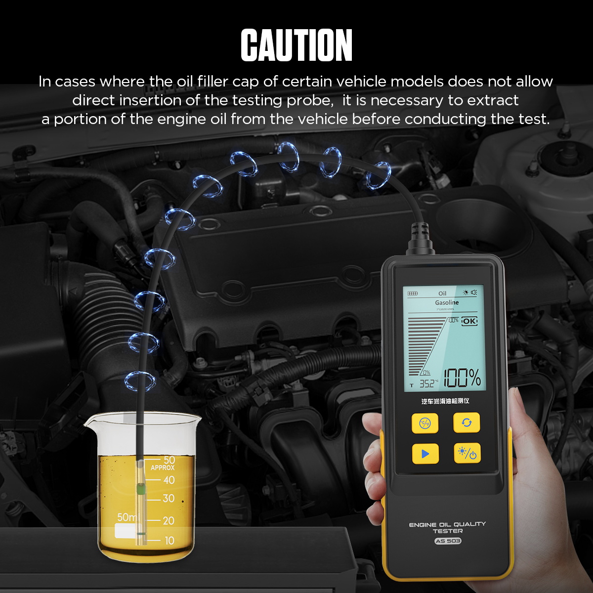Mô tả AUTOOL AS503 Dầu bôi trơn ô tô Máy Diesel Động cơ xe Dầu bôi trơn Công cụ phân tích chất lượng Tự động sửa chữa và bảo trì - 6