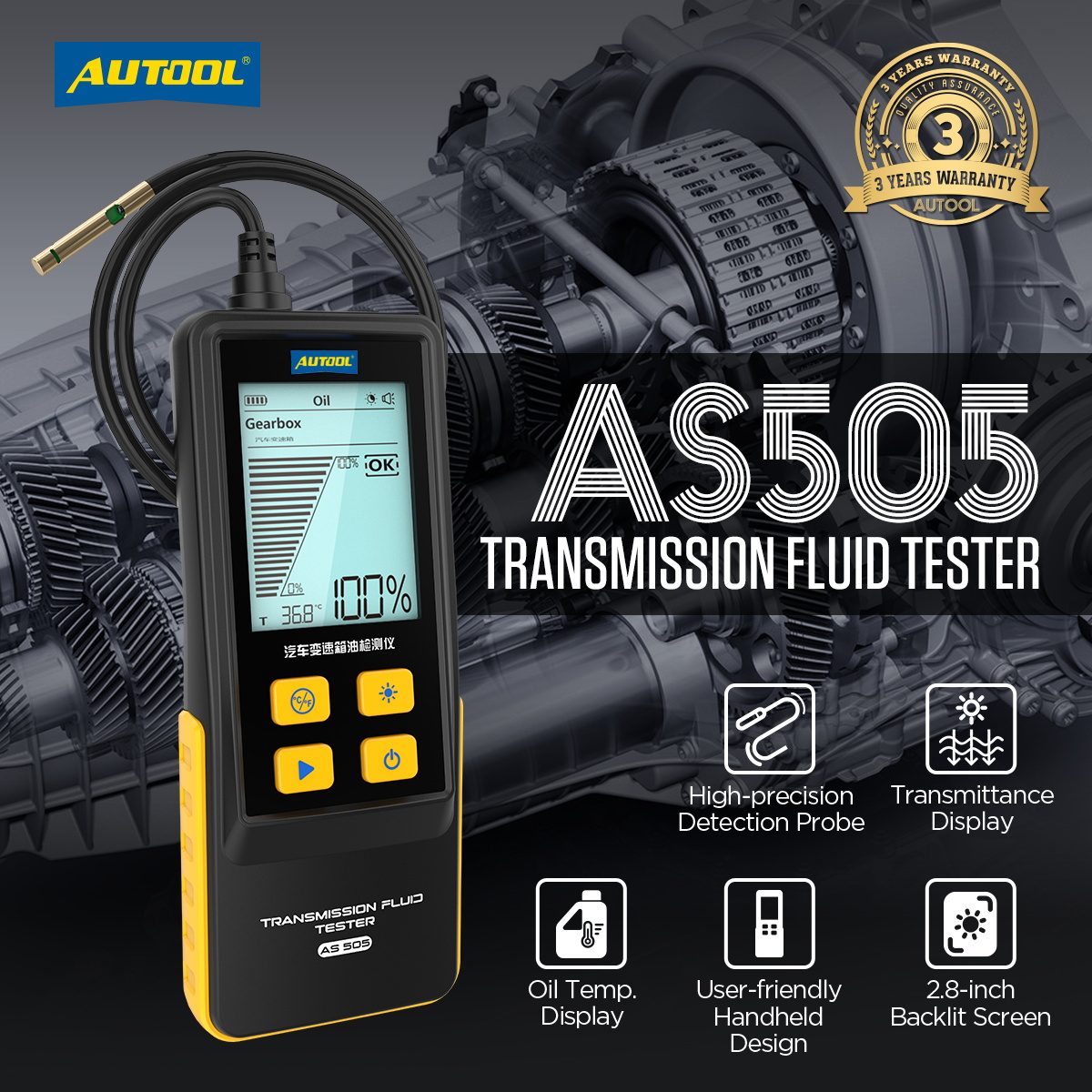 Mô tả AUTOOL AS505 ATF Trao Đổi Truyền Dầu Bút Thử Màn Hình Hiển Thị Kỹ Thuật Số Cho Xăng & Diesel Động Cơ Xe Truyền Động Dụng Cụ Sửa Chữa - 1