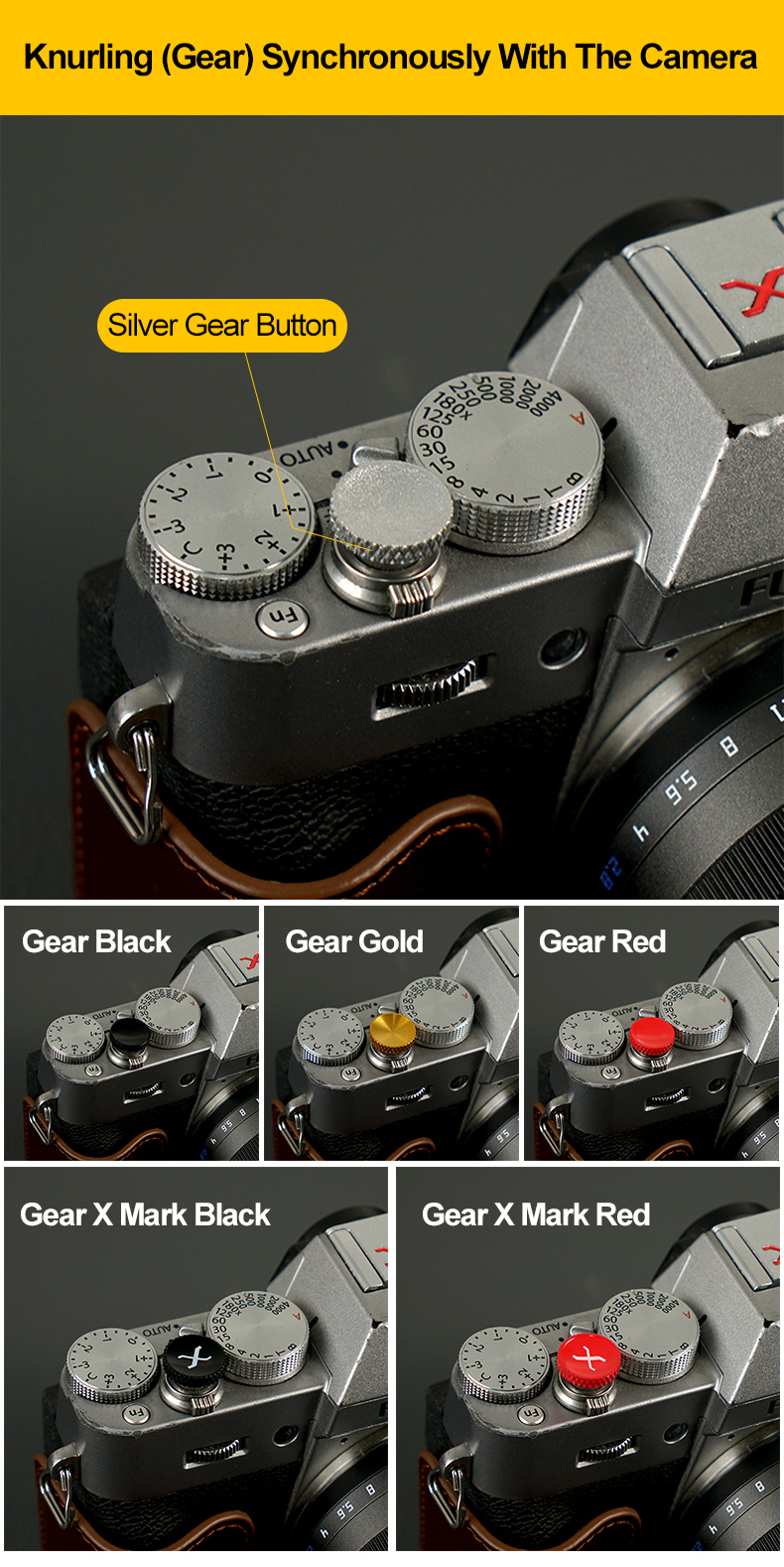 Release Button Ottone Per Fujifilm X100F X100T X-E3 Pulsante OTTONE