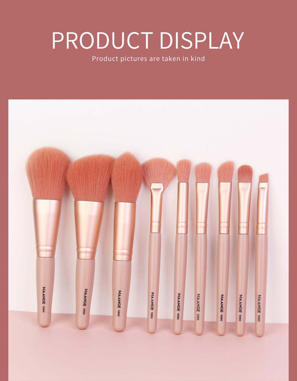 Mô tả MAANGE Bộ 9 Cọ Makeup Chuyên Nghiệp Kèm Bao Đựng 5886 - 1