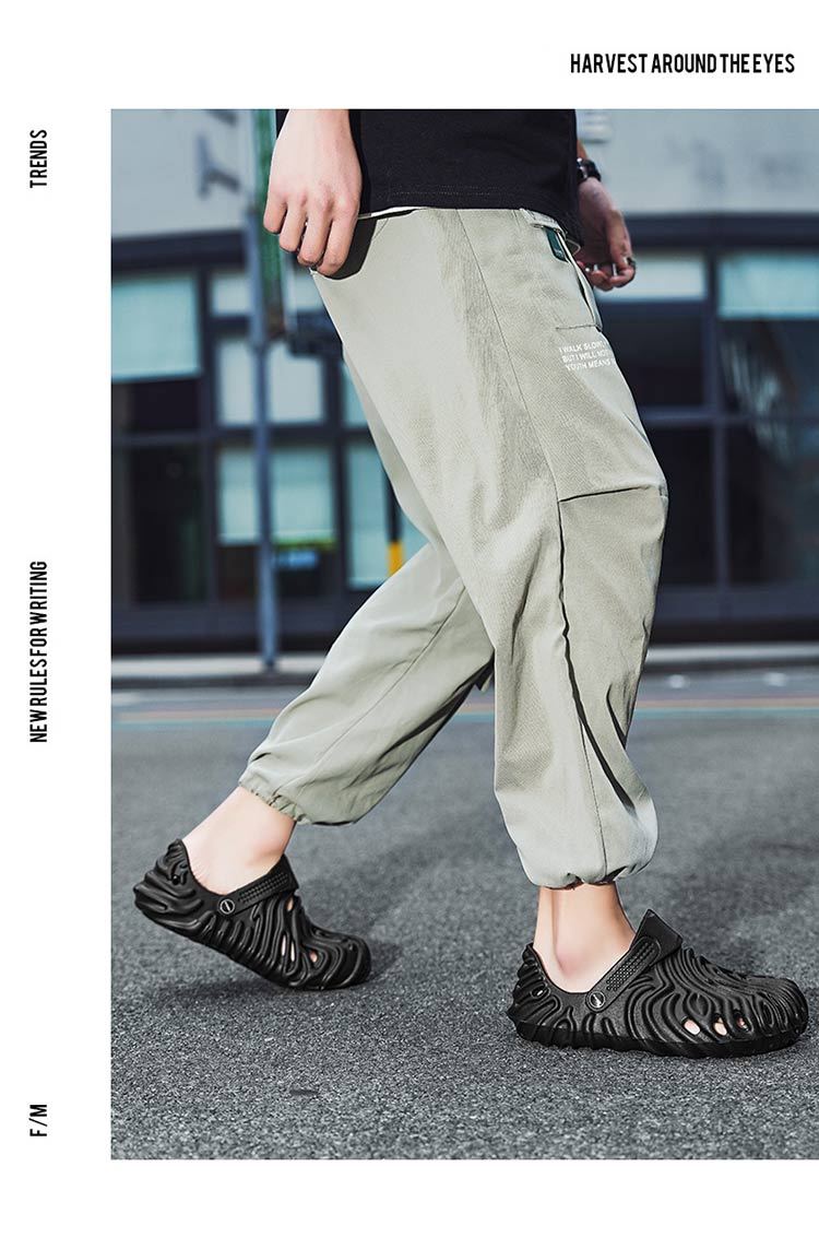 ASHALI Dép Clogs Sandal Giày Lưới Thoáng Khí Chống Trượt Thời Trang Đi Biển Mùa Hè size 36-46 Cho Nam