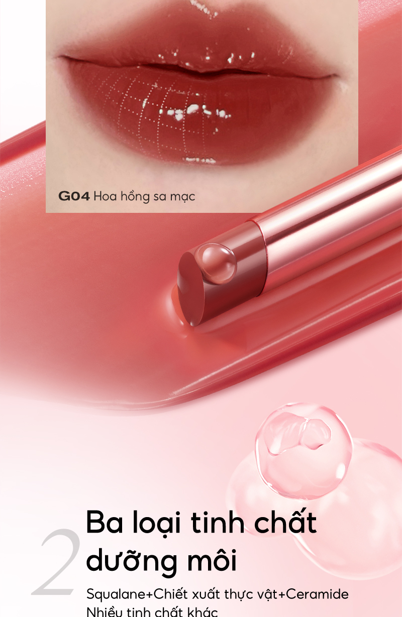 Mô tả Son môi dưỡng ẩm bóng trang điểm 2 trong 1 COLORKEY 3g - 3