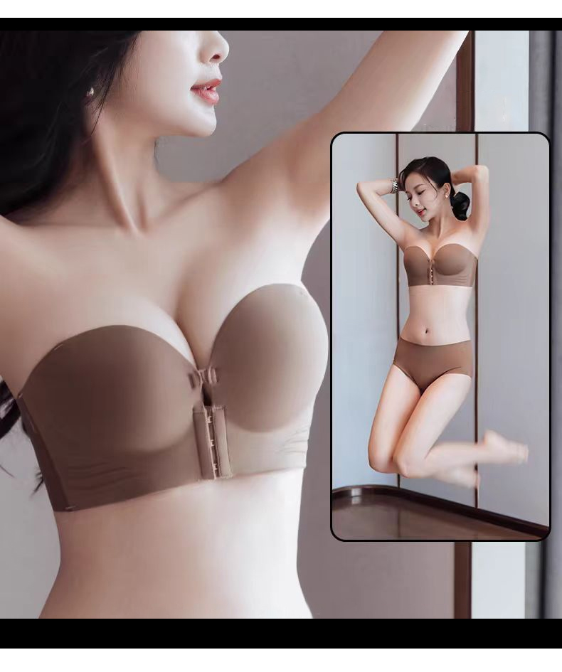 Mô tả FallSweet 3CM Dày Trước Đóng Áo Ngực Dành Cho Nữ quây Push Up Đồ Lót Vô Hình Không Dây Chống Trơn Trượt Thần Mật Nâng Ngực Đồ Lót - 3