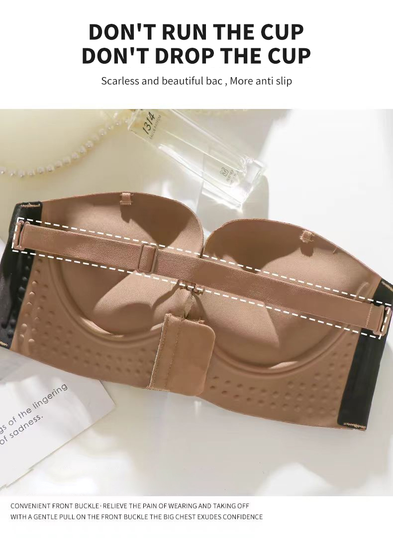 Mô tả FallSweet 3CM Dày Trước Đóng Áo Ngực Dành Cho Nữ quây Push Up Đồ Lót Vô Hình Không Dây Chống Trơn Trượt Thần Mật Nâng Ngực Đồ Lót - 4