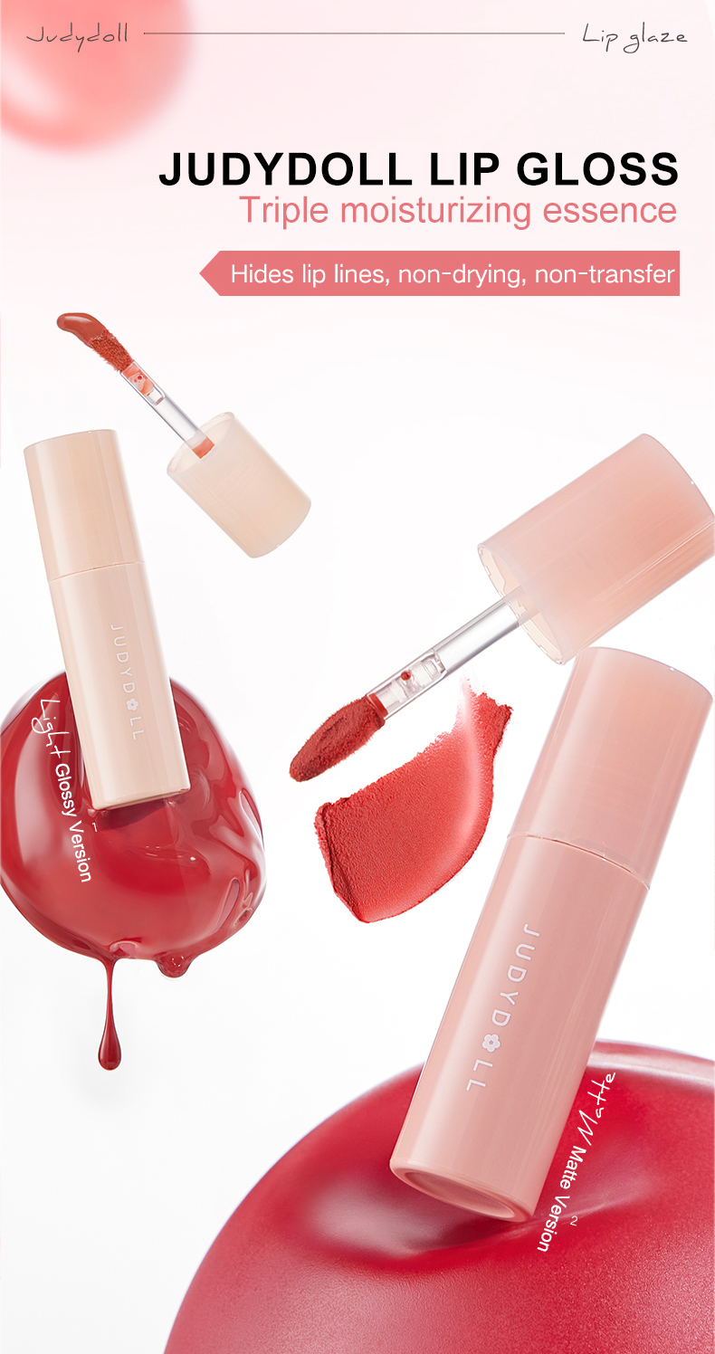 Mô tả JUDYDOLL Combo 2 Son Bóng Mờ Che Phủ Rãnh Môi Không Lem Dưỡng Ẩm Lâu Trôi Màu Sắc Tự Nhiên Dễ Sử Dụng - 1