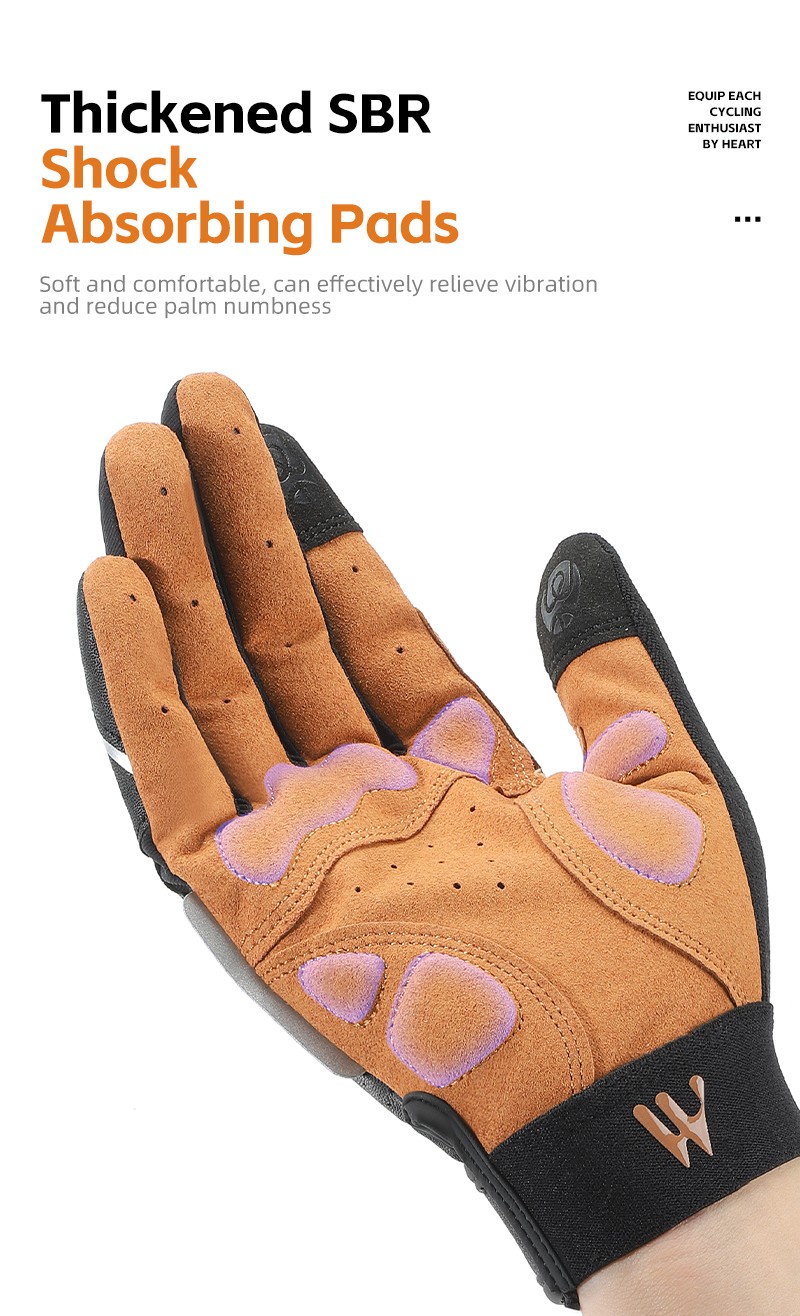 Mô tả WEST BIKING - Găng tay đi xe đạp thể thao ngoài trời, Full Finger, MTB, Xe máy, Chống sốc, Thoáng khí - 5