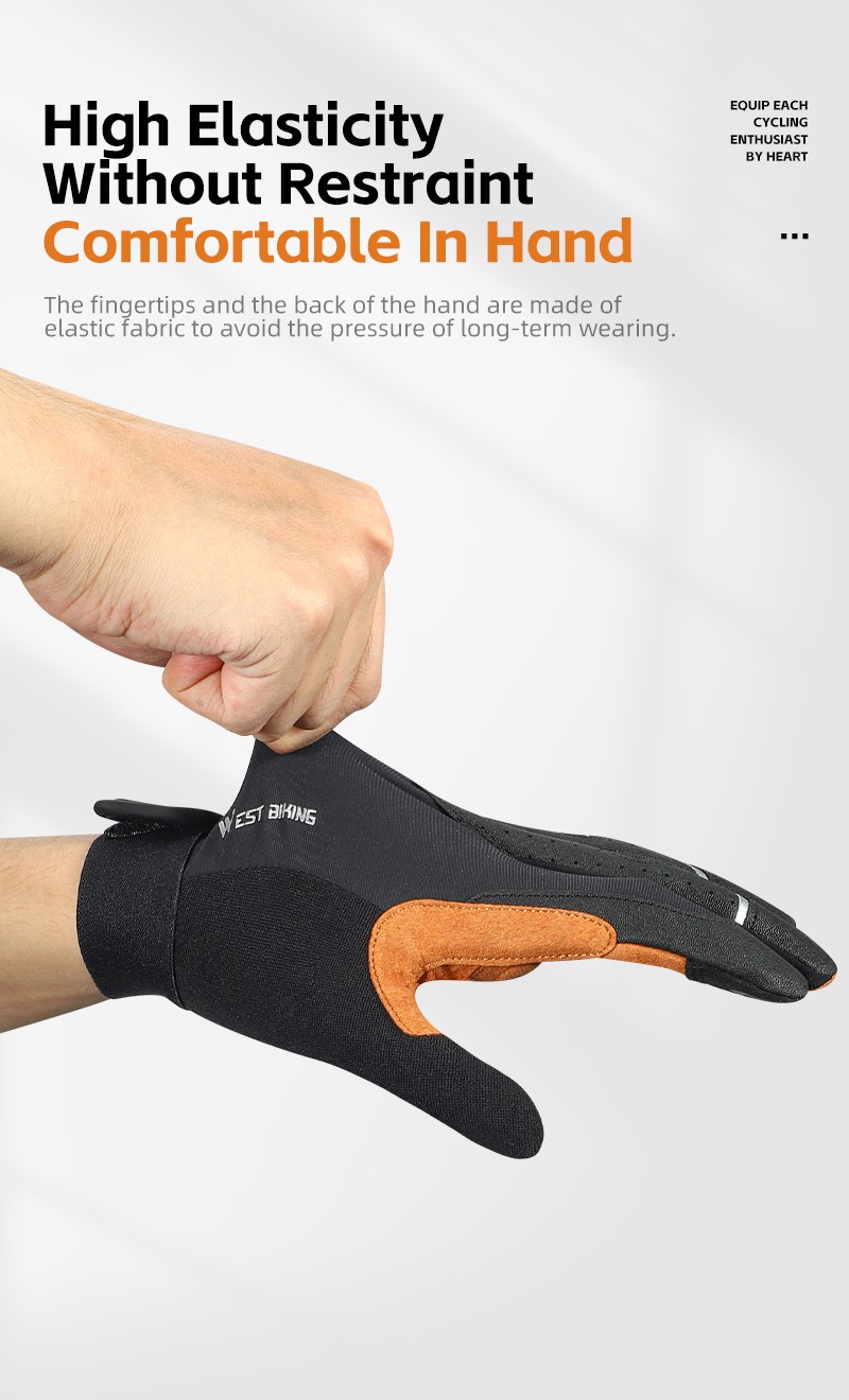 Mô tả WEST BIKING - Găng tay đi xe đạp thể thao ngoài trời, Full Finger, MTB, Xe máy, Chống sốc, Thoáng khí - 8