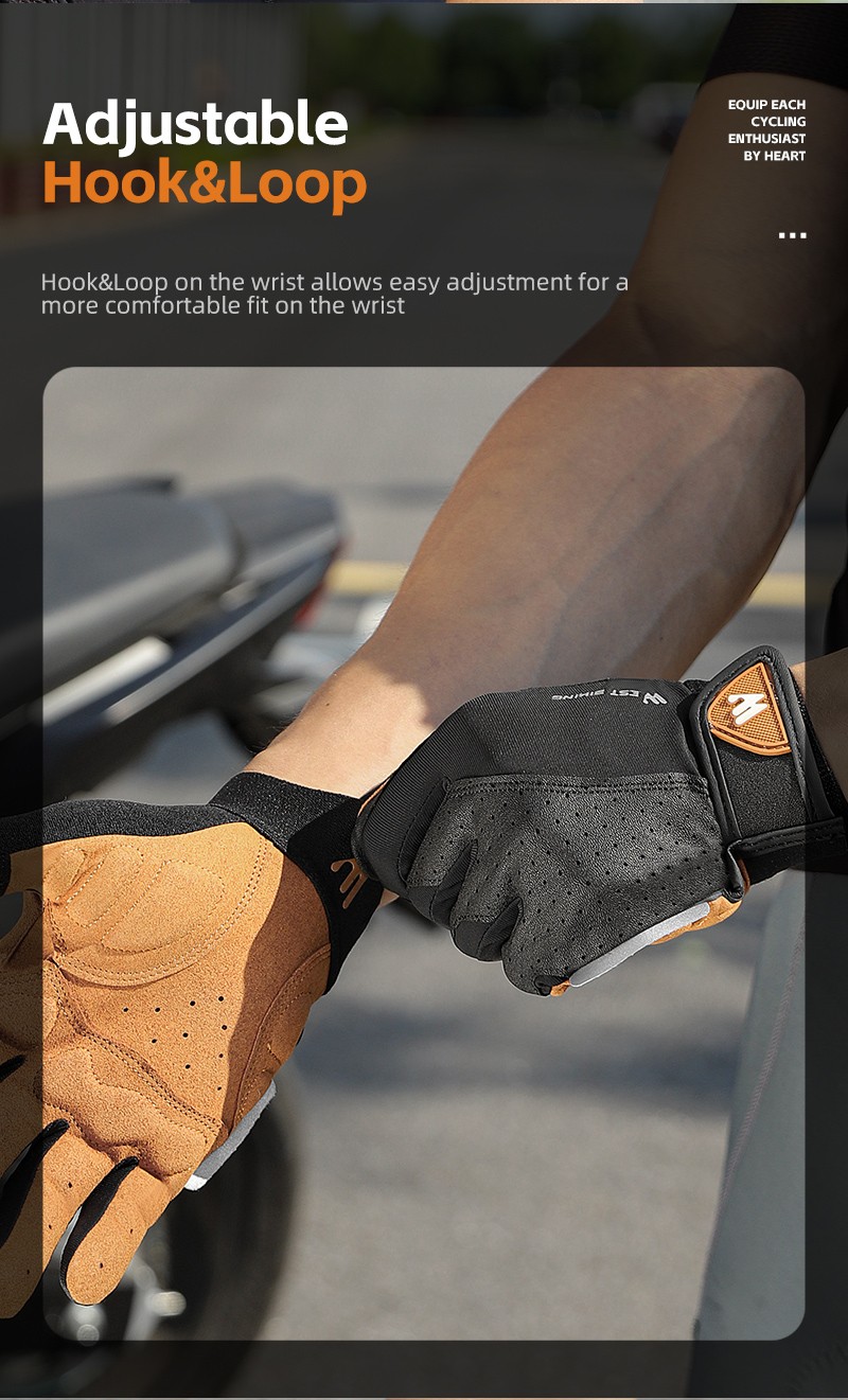 Mô tả WEST BIKING - Găng tay đi xe đạp thể thao ngoài trời, Full Finger, MTB, Xe máy, Chống sốc, Thoáng khí - 11