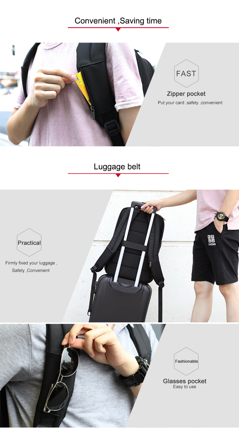 Mô tả Tigernu 3585 Nylon Chống Thấm Nước Chống Trộm 22L Ba Lô Laptop Du Lịch Túi Nhiều Lớp Ba Lô Thời Trang (15.6 ") - 5