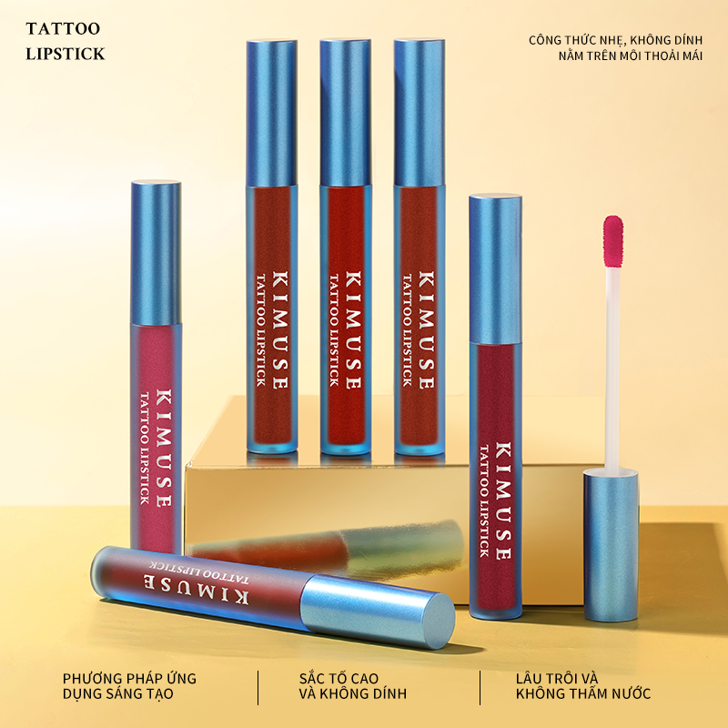 Mô tả KIMUSE 2 CÁI / bộ Peel Off Lip Stain Tattoo Lipstick Lâu trôi và không thấm nước Peel Off Pink Lip Tint Set - 1