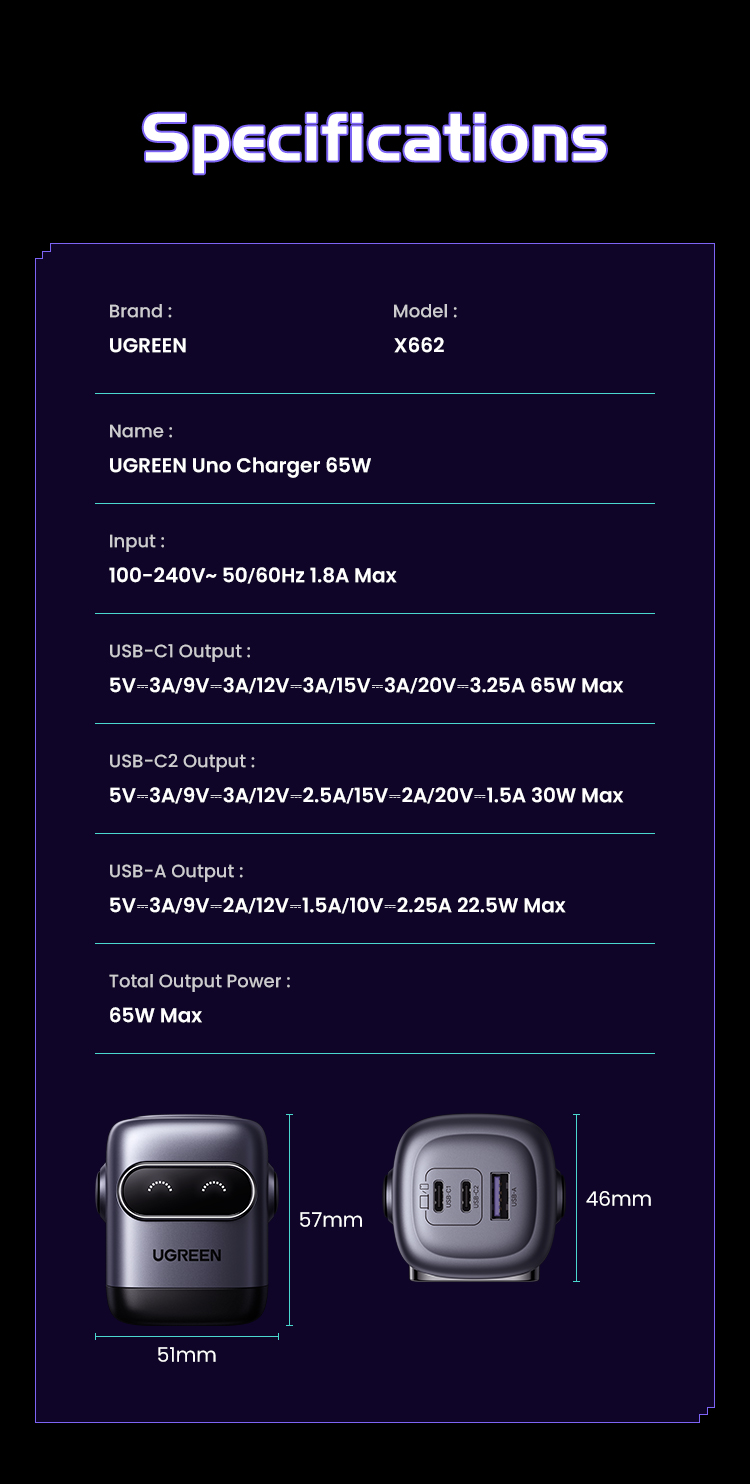 Ugreen Uno 65W 30W RbotGaN Sạc Nhanh GaN2 Sạc Nhanh RG Bộ Chuyển Đổi Nguồn USB C Nhanh Cho iPhone 15 14 13 Pro Max Samsung S24 S23 Ultra – ảnh mô tả chi tiết 15