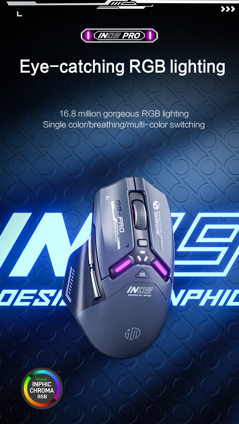 Chuột chơi game inphic IN9 pro Không dây / Có dây / Bluetooth5.0 Tri ...