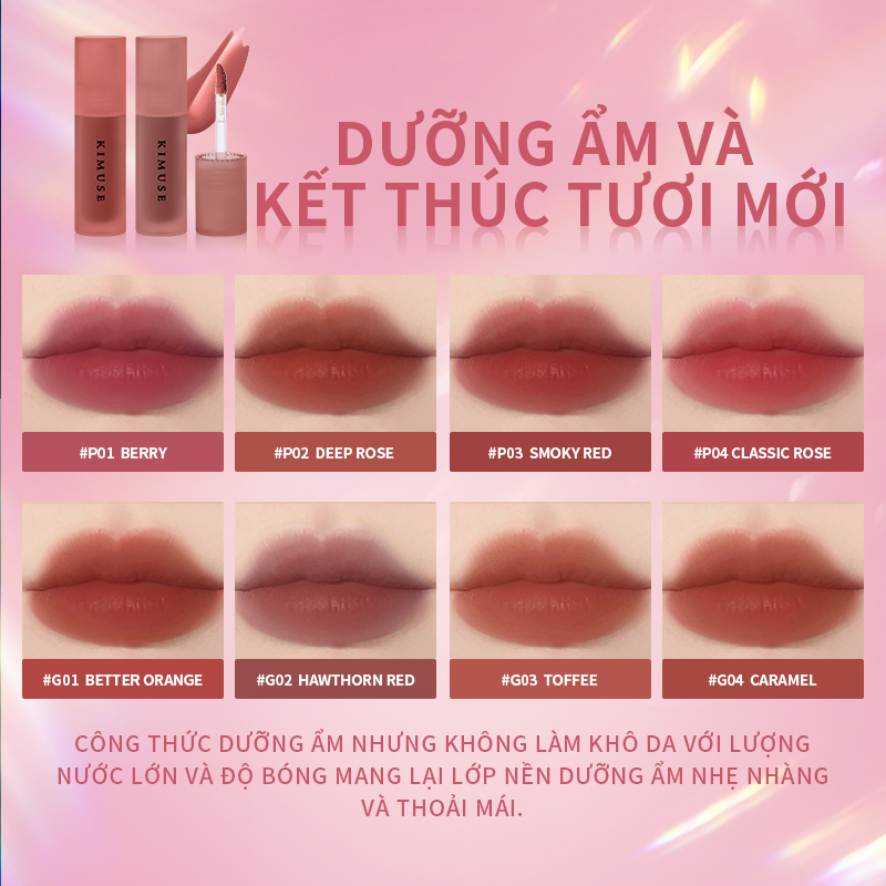 Mô tả KIMUSE 13 Màu Tùy Chọn Nước Tint Lip Long Wearing Matte Liquid Lip Gloss Lipstick - 3