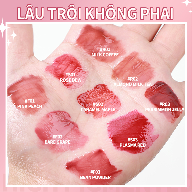 Mô tả KIMUSE 9 màu Gương tùy chọn Lip Glaze Nước dưỡng ẩm Son bóng Toot Lip Tint Trang điểm môi lâu trôi - 6
