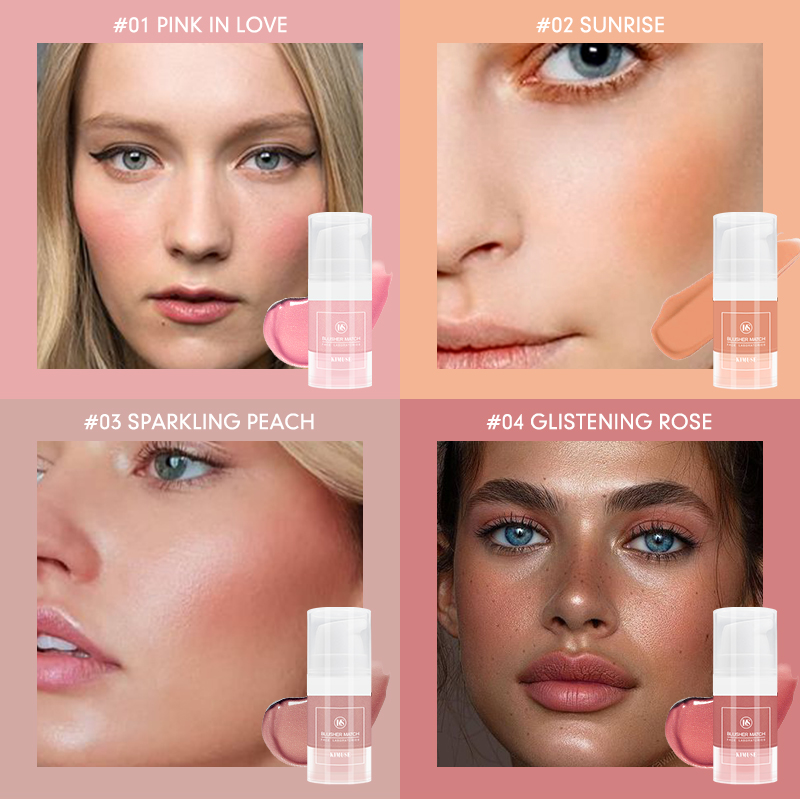 Mô tả KIMUSE Liquid Blush Lâu trôi Chống thấm mồ hôi Không phai mặt Trang điểm 4 màu Tùy chọn - 4