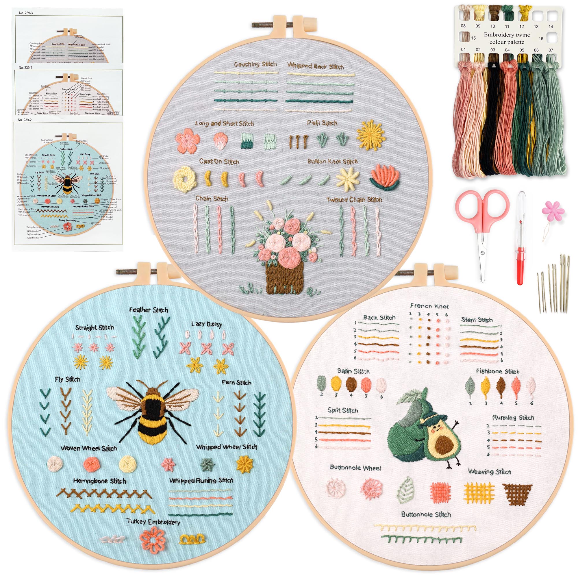 Gói vật liệu thêu cho người mới bắt đầu, 28 kim để thực hành | Shopee ...