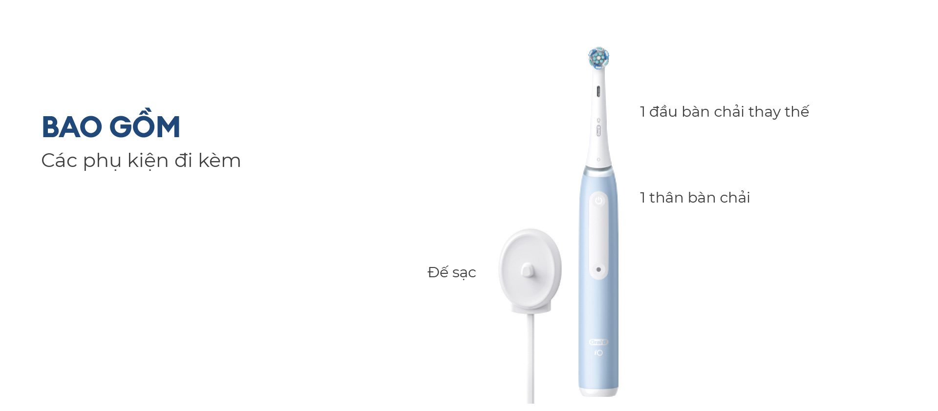 Mô tả Bàn Chải Điện ORAL-B Loại Bỏ Thêm Đến 100% Mảng Bám iO3 Ice Blue - Hộp 1 Cái - 5