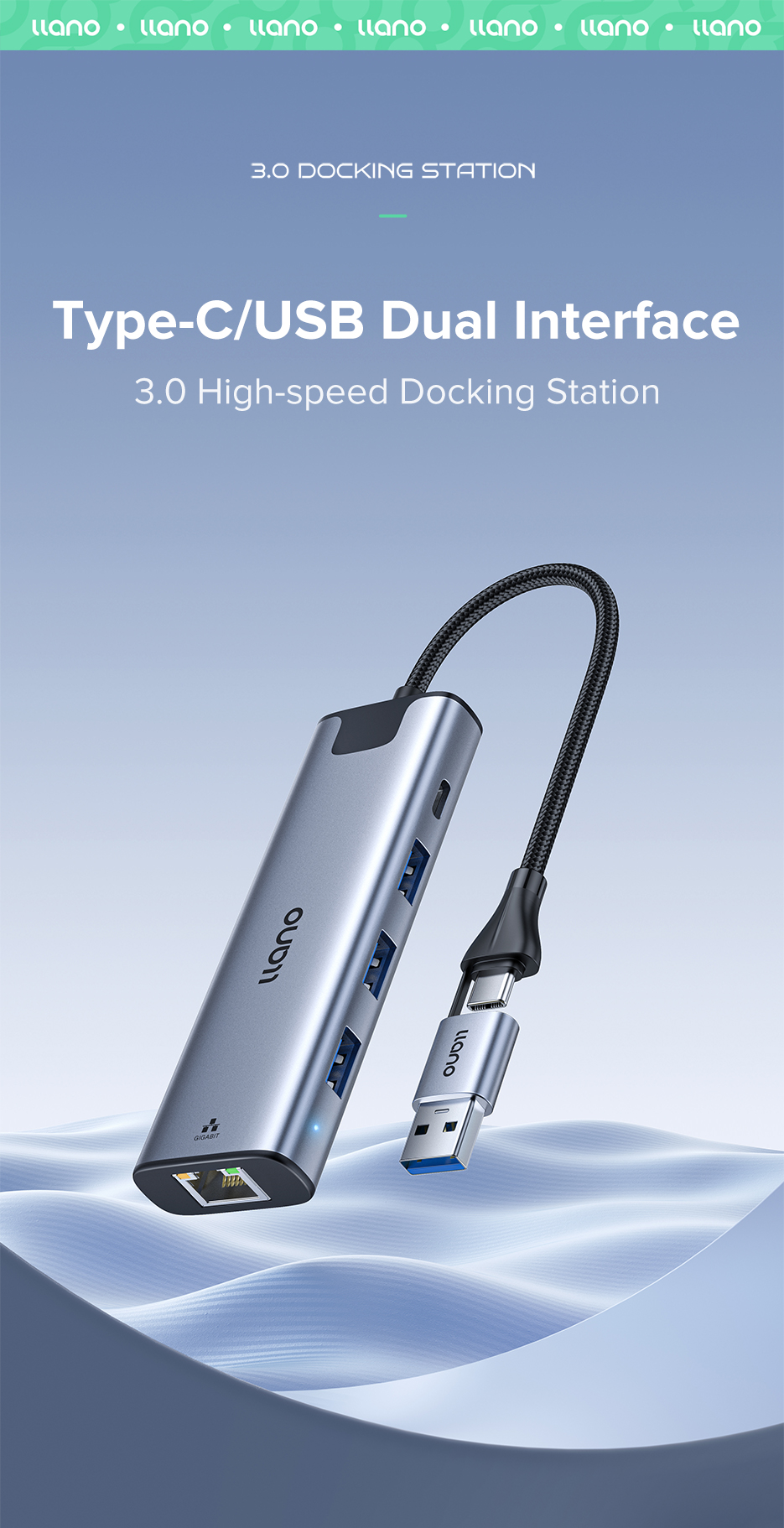 Mô tả Llano Bộ Chia 5 Cổng usb 3.0 2 Trong 1 Tiện Dụng - 1