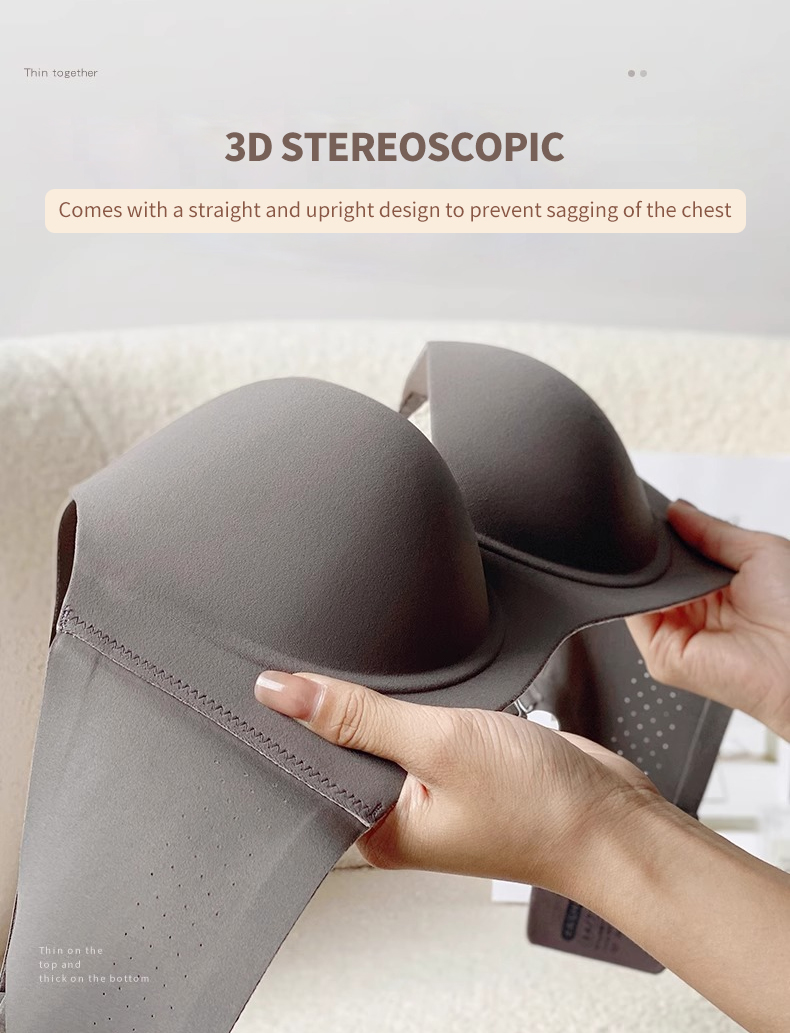 Mô tả Fallsweet Nữ Push Up Bra Mềm Underwire Liền Mạch Chống Chảy xệ Brassiere B C D Cup Áo Ngực Đỏ - 4