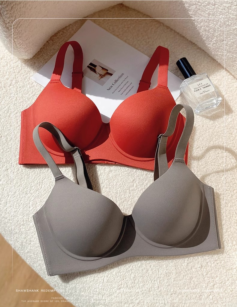 Mô tả Fallsweet Nữ Push Up Bra Mềm Underwire Liền Mạch Chống Chảy xệ Brassiere B C D Cup Áo Ngực Đỏ - 9