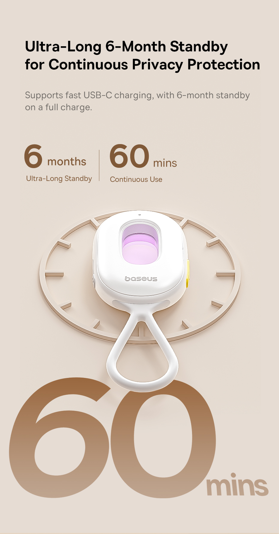 Mô tả Cụm máy ảnh Baseus Heyo Series II Phát hiện di động Tiện ích chống nhìn trộm - 9