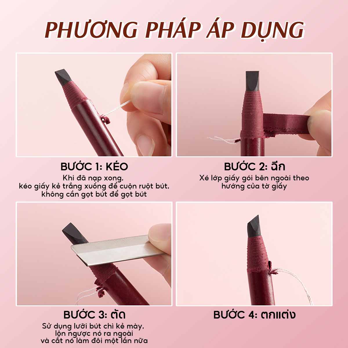Mô tả Chì kẻ chân mày IMAGIC EY-344 thiết kế kiểu dây kéo giấy chuyên nghiệp 13g - 2