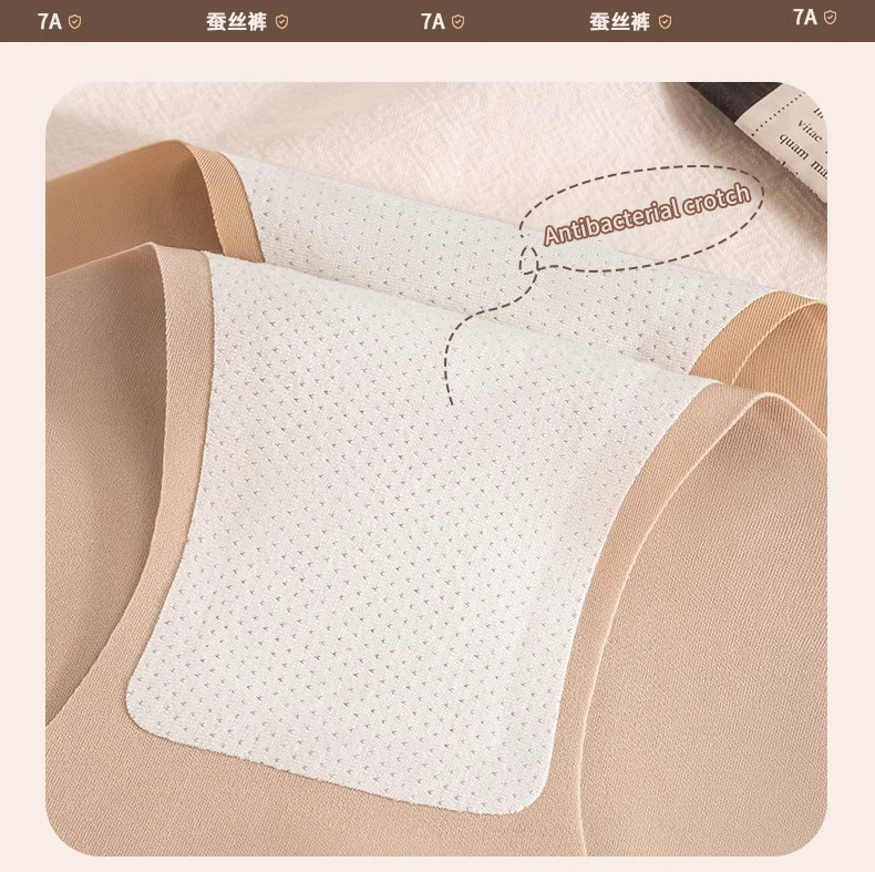 Mô tả Fallsweet Combo 3 7A Mulberry Silk Quần Lót Giữa Eo Liền Mạch Quần Đùi Nâng Hông Thoáng Khí Kháng Khuẩn Quần Lót Thể Thao Yoga - 5