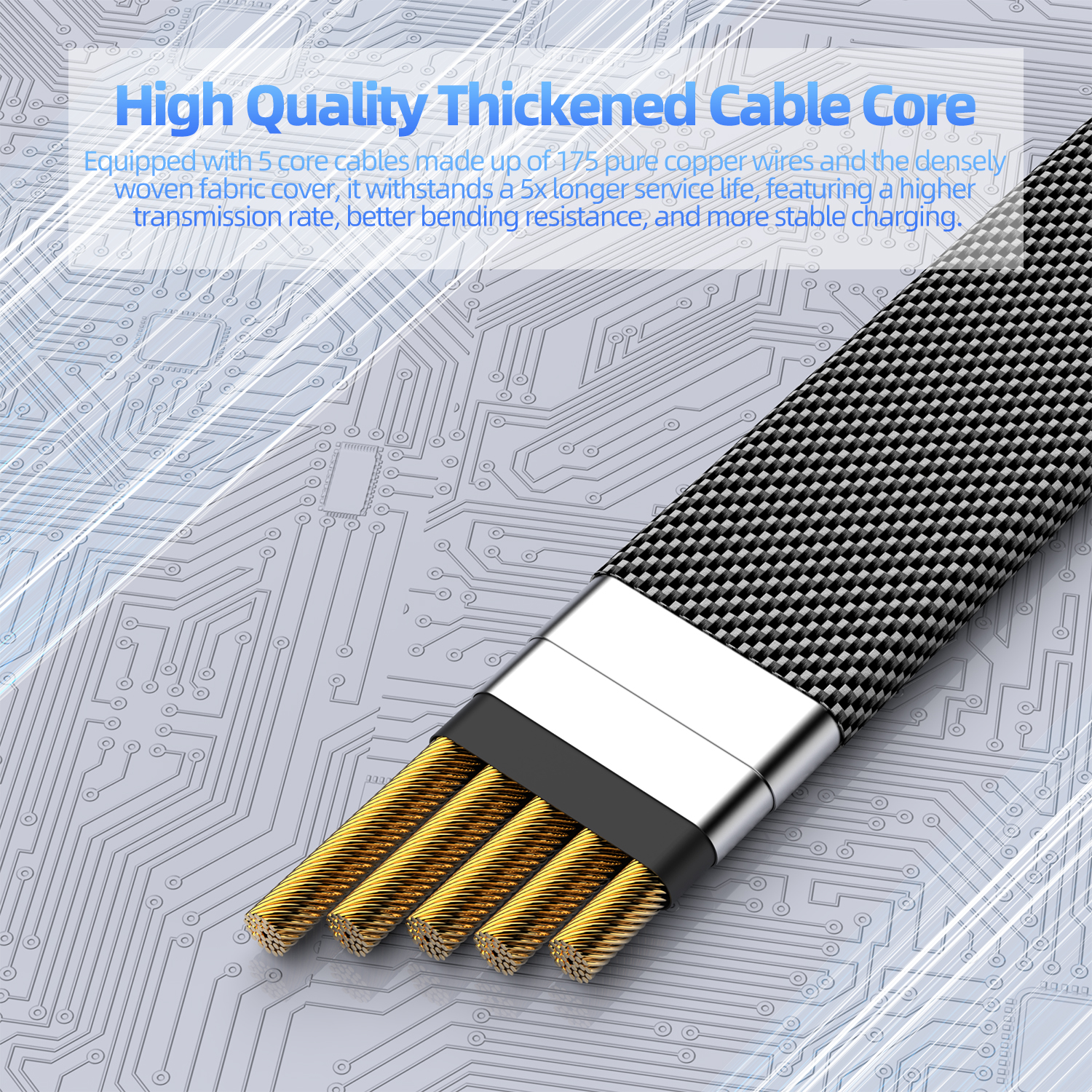 Mô tả Cáp sạc GOOJODOQ 65W Sạc nhanh Đa năng 4 trong 1 Nhiều dây Usb có, Type-C, Micro - 4