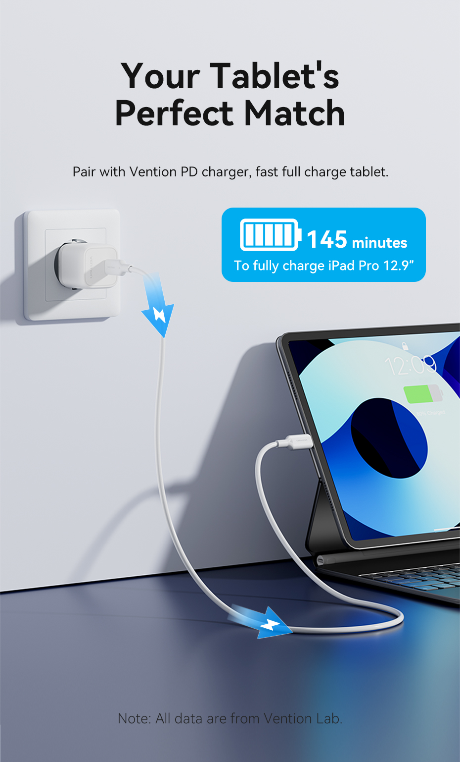 Mô tả Cáp Vention 27W PD USB C sang Lightning cho iPhone Pro Max sạc nhanh Cáp Type C to L cho iPhone Sạc cho iPad - 5