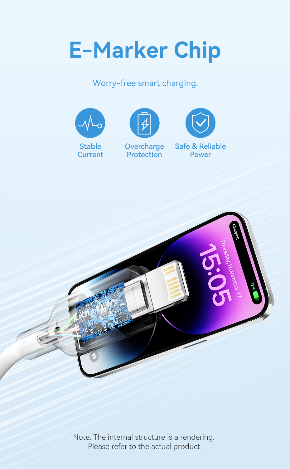 Mô tả Cáp Vention 27W PD USB C sang Lightning cho iPhone Pro Max sạc nhanh Cáp Type C to L cho iPhone Sạc cho iPad - 6