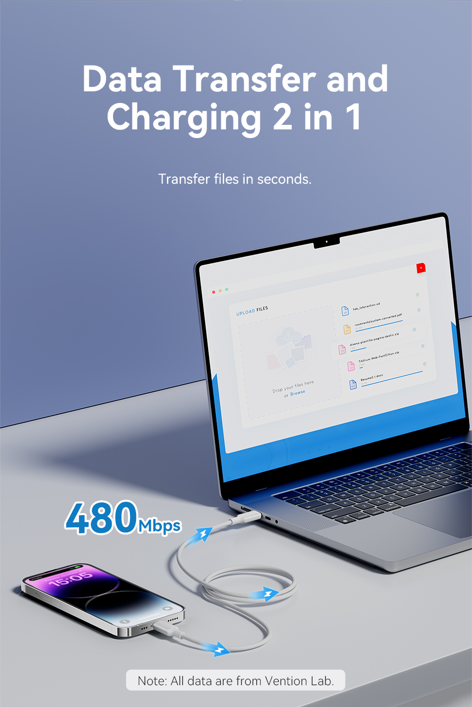 Mô tả Cáp Vention 27W PD USB C sang Lightning cho iPhone Pro Max sạc nhanh Cáp Type C to L cho iPhone Sạc cho iPad - 8