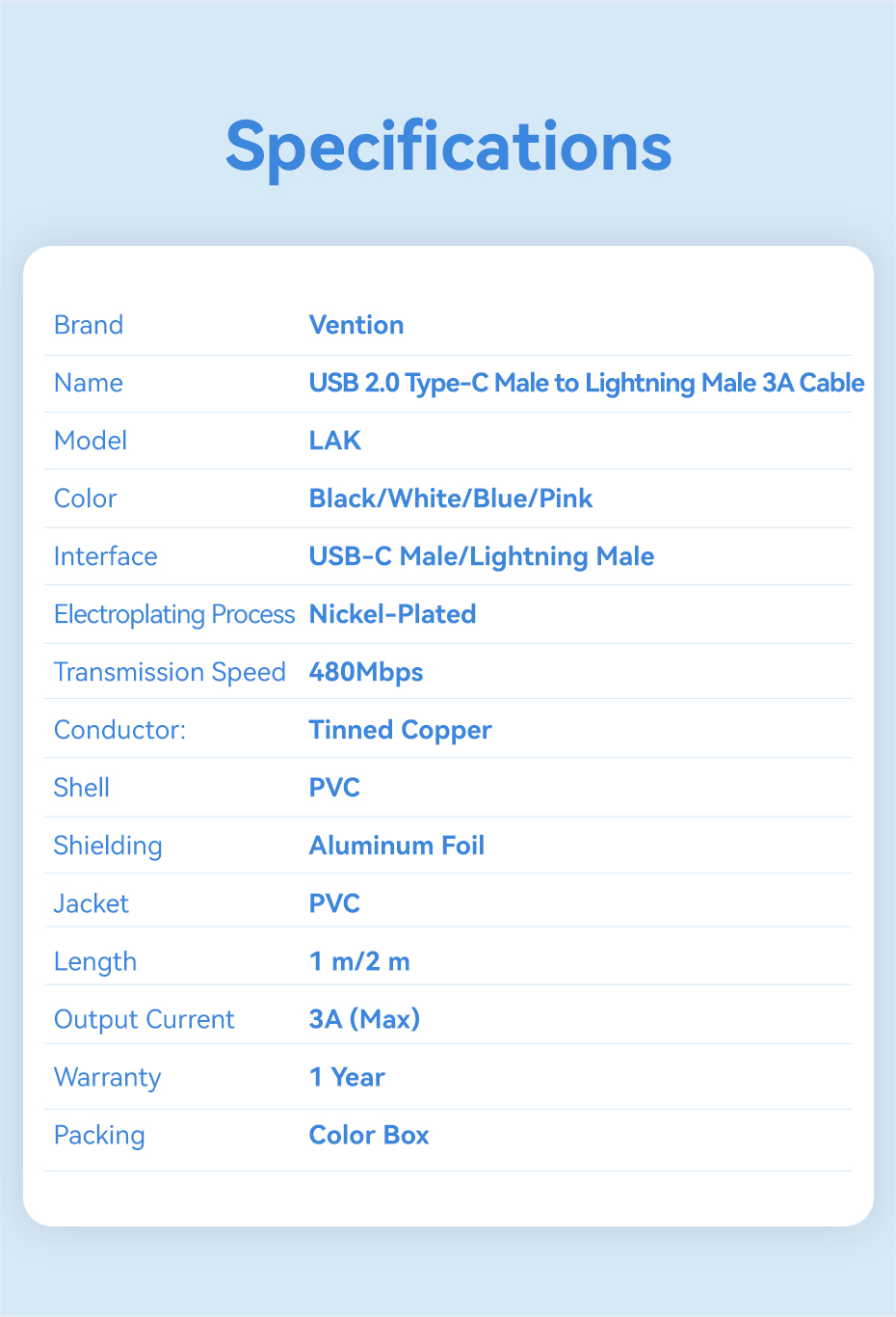 Mô tả Cáp Vention 27W PD USB C sang Lightning cho iPhone Pro Max sạc nhanh Cáp Type C to L cho iPhone Sạc cho iPad - 10