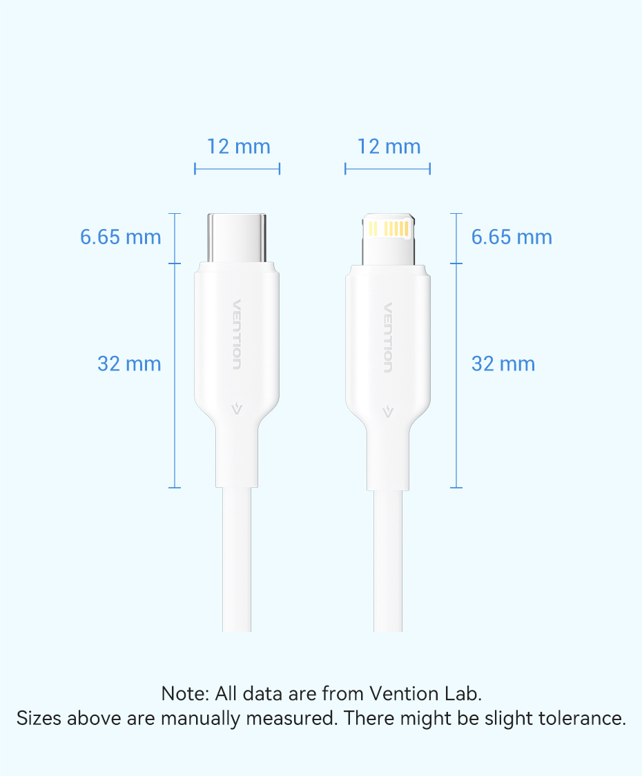 Mô tả Cáp Vention 27W PD USB C sang Lightning cho iPhone Pro Max sạc nhanh Cáp Type C to L cho iPhone Sạc cho iPad - 11