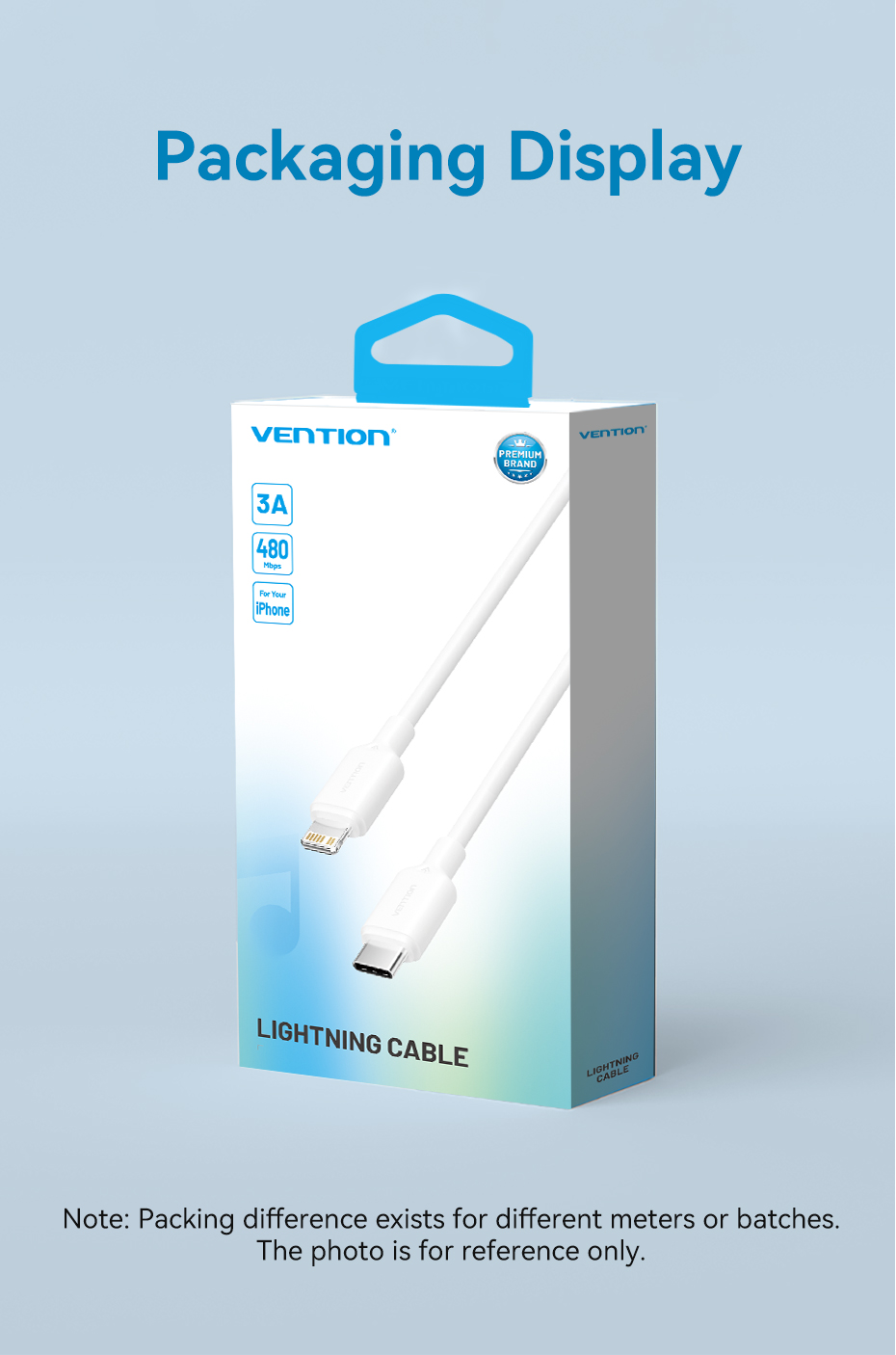 Mô tả Cáp Vention 27W PD USB C sang Lightning cho iPhone Pro Max sạc nhanh Cáp Type C to L cho iPhone Sạc cho iPad - 12