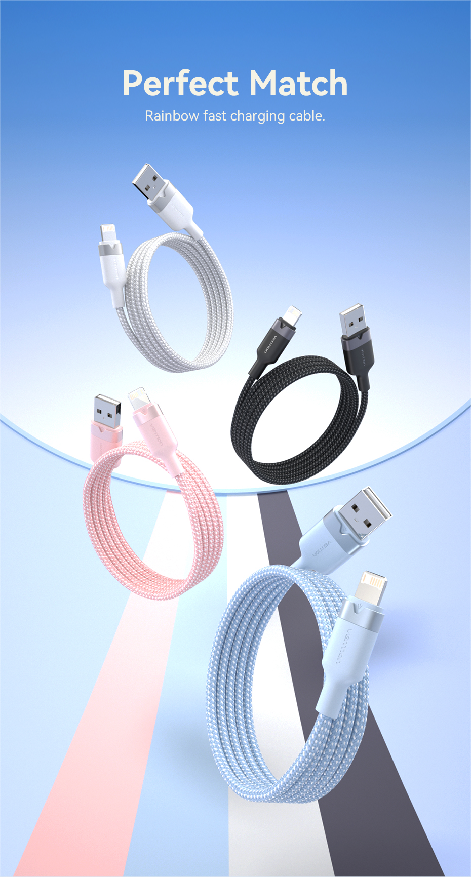 Mô tả Cáp USB A Vention iPhone 2.4A Cáp Lightning sạc nhanh cho iPad Cáp dữ liệu sạc điện thoại Mini - 2
