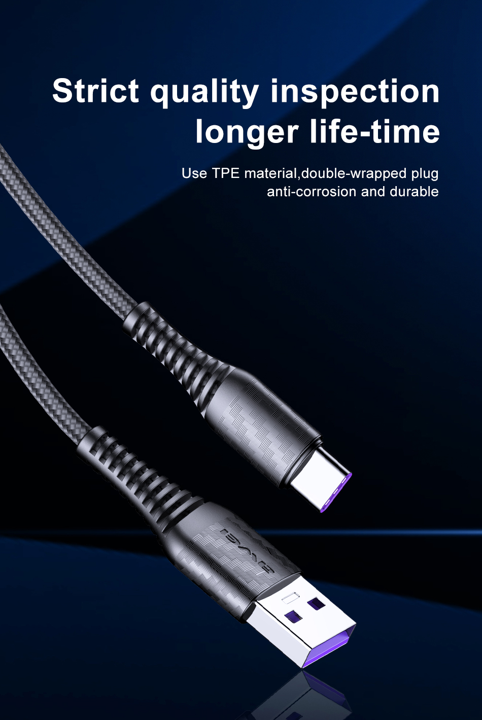 Mô tả Dây sạc Awei CL-69 Sạc nhanh 40W USB Type C Dây bện nylon An Toàn Ổn Định Chính hãng - 3