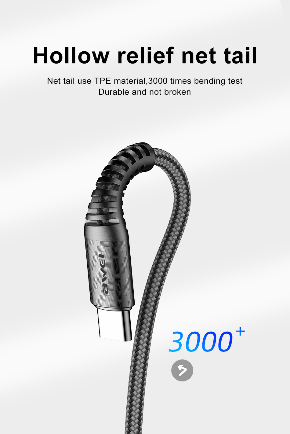 Mô tả Dây sạc Awei CL-69 Sạc nhanh 40W USB Type C Dây bện nylon An Toàn Ổn Định Chính hãng - 4