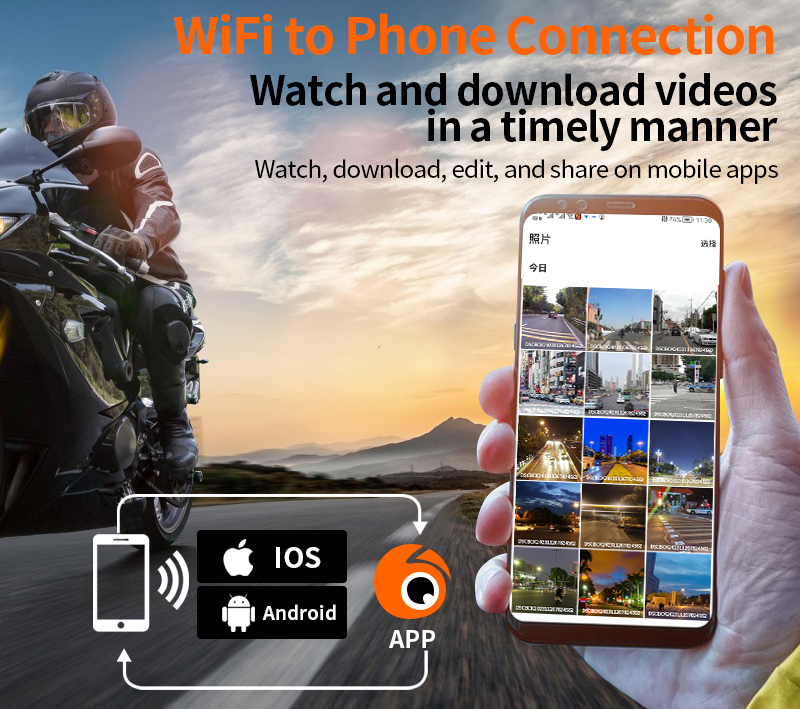 Mô tả Ekleva Không Dây Apple CarPlay Dual Bluetooth DVR Cho Xe Máy 5 "IPS Di Động GPS Điều Hướng Android Xe Máy Tự Động IPX7 Chống Nước - 10