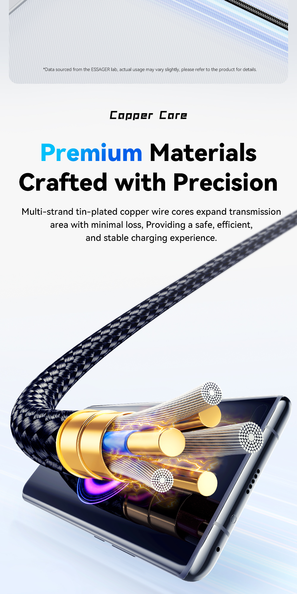 Mô tả Essager 120W & 6A Cáp Sạc Nhanh Nylon Bện Màn Hình Kỹ Thuật Số Nguồn Sạc Cho Xiaomi Huawei - 7