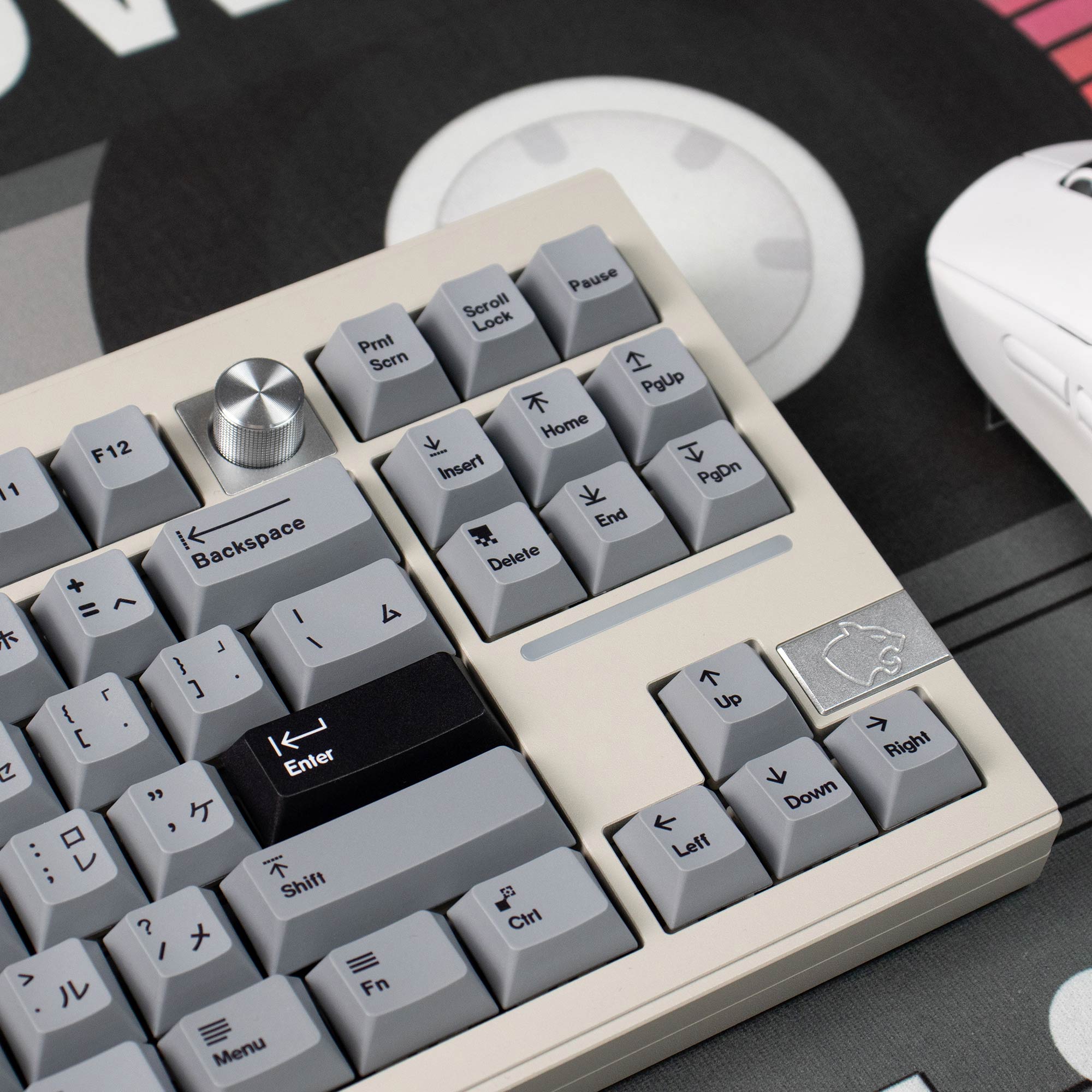 Bow keycap Trắng / Xám Hồ sơ anh đào Janpanese PBT tối giản cho công ...