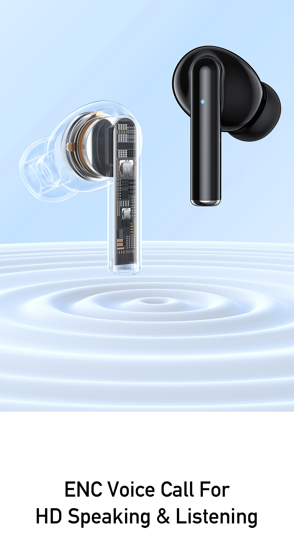Mô tả Tai nghe không dây AWEI T61 chống ồn ENC TWS 5.3 Chống Nước IPX6 có Mic HD cảm ứng thông minh Âm Thanh HIFI - 4