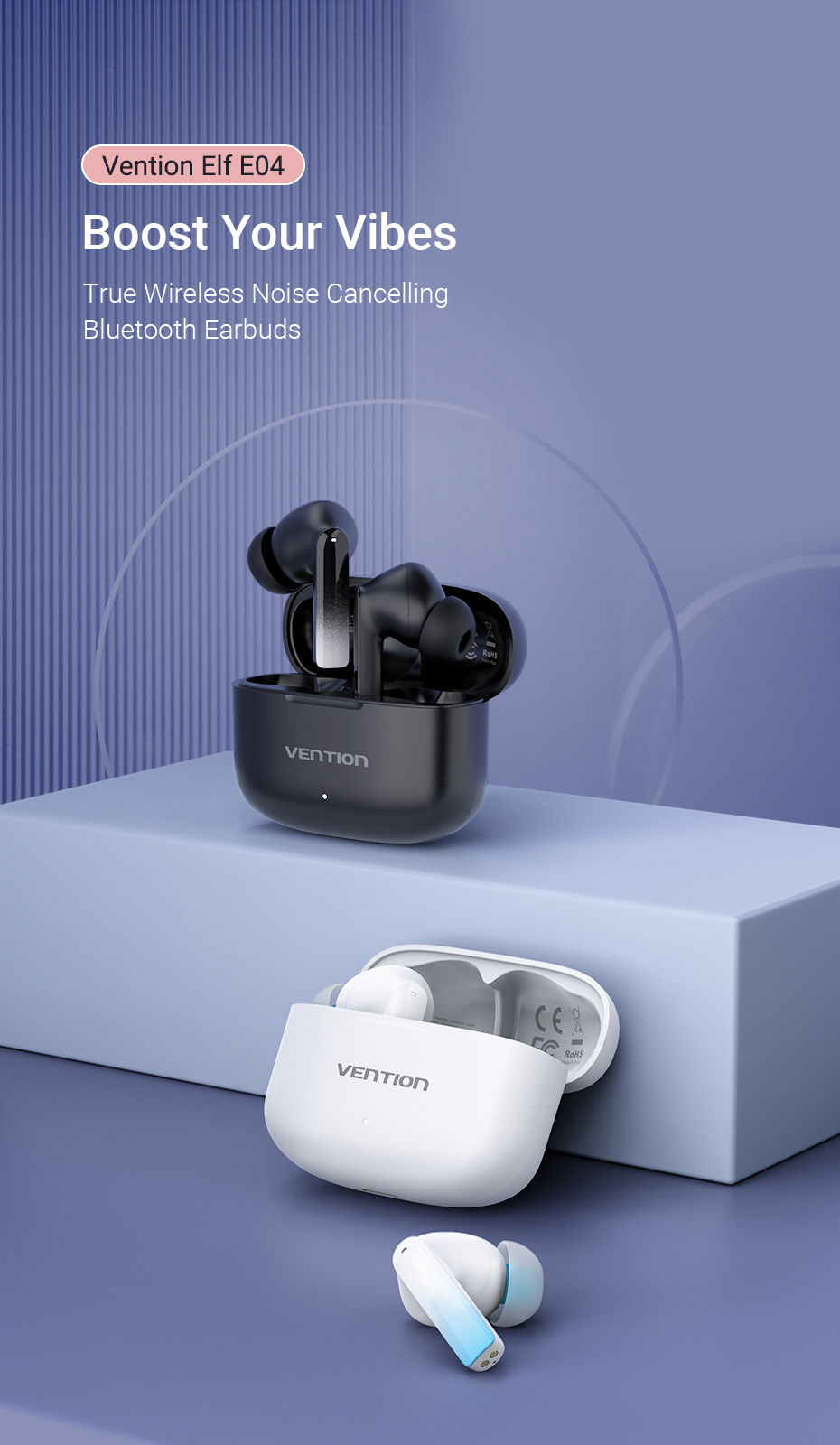 Mô tả Tai Nghe Không Dây Vention Elf E04 TWS IPX5 Bluetooth 5.3 TWS HD Âm Thanh Nổi Thấp Kèm Mic - 1