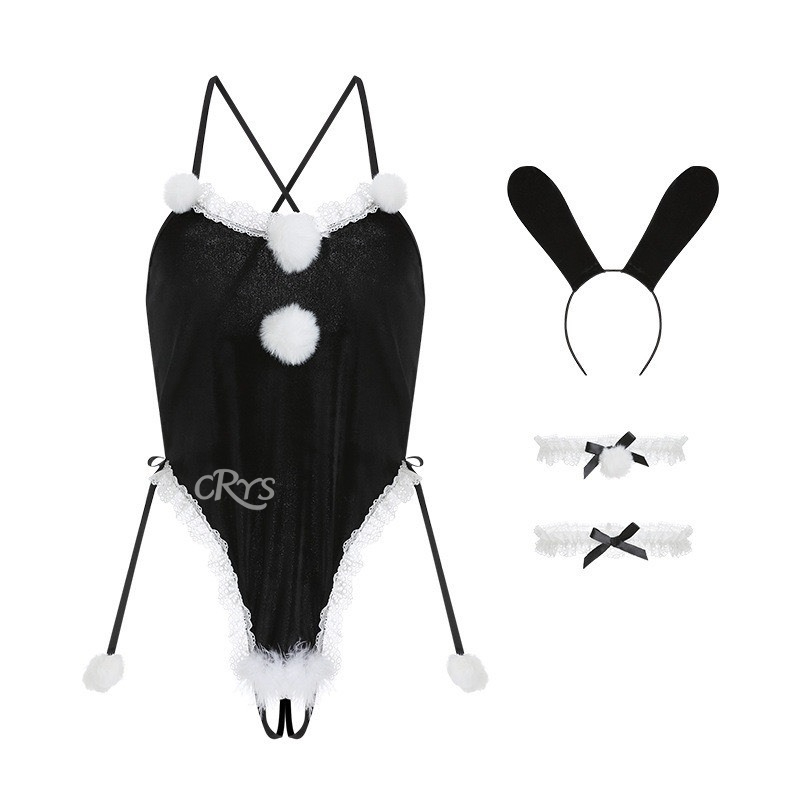 Set đồ ngủ bodysuit cosplay thỏ bunny vải ren sexy gợi cảm, quyến rũ ...