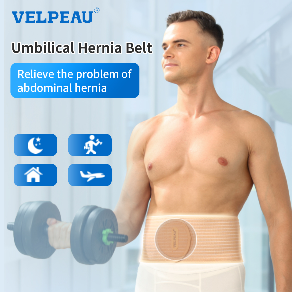 Mô tả Đai thoát vị rốn VELPEAU thông khí vượt trội thân thiện với làn da - 1