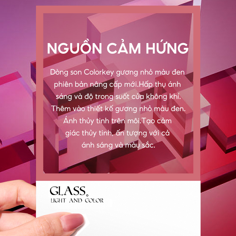 Mô tả COMBO - Colorkey Airy Series Mirror lip Gloss, Hoàn thiện bóng và chống chuyển, son môi - 2