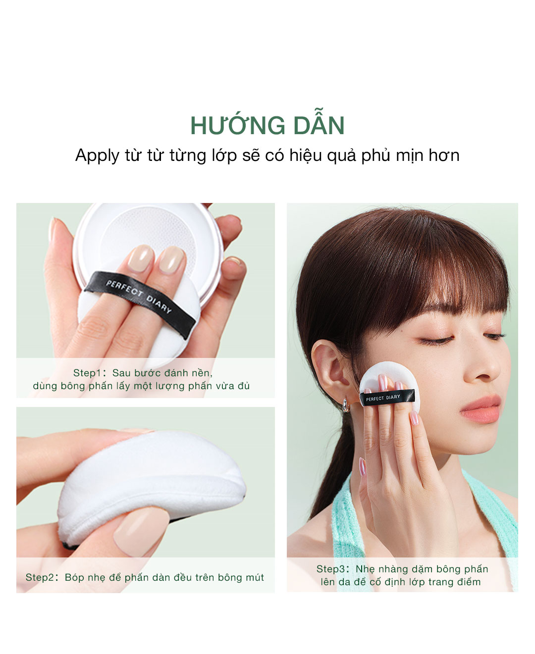 Mô tả 【NEW】Phấn phủ kiềm dầu Perfect Diary phiên bản nắp bạc Dưỡng ẩm lâu dài 7g - 9