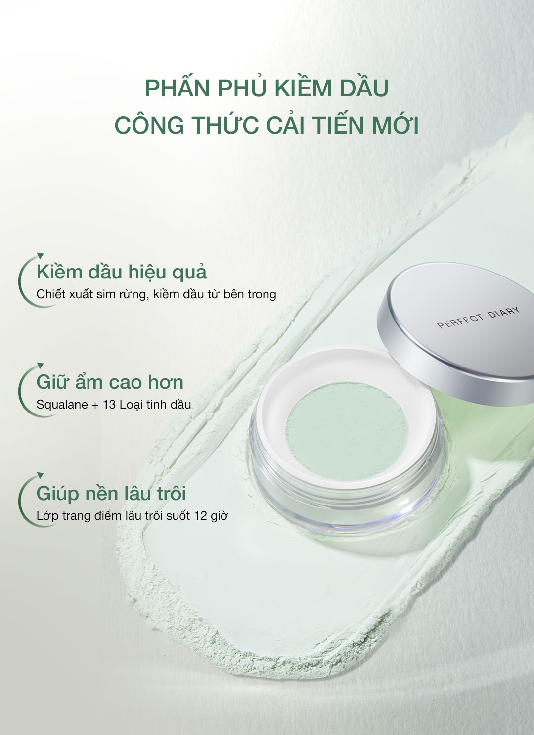 Mô tả 【NEW】Phấn phủ kiềm dầu Perfect Diary phiên bản nắp bạc Dưỡng ẩm lâu dài 7g - 2