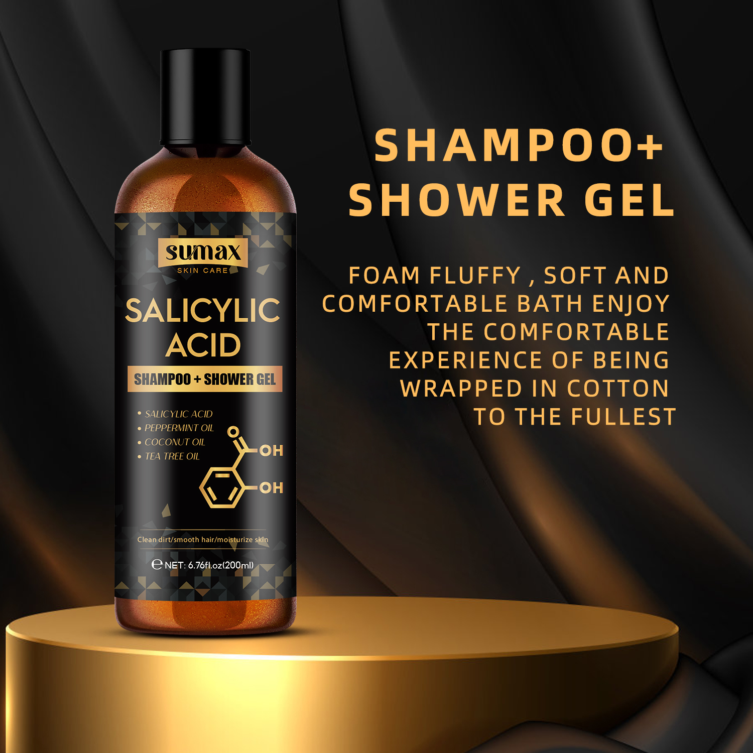 Mô tả Sữa tắm 2 trong 1 Sumax Salicylic acid 200ml sữa tắm nam dưỡng ẩm cho da, làm sạch da và để lại hương thơm cơ thể làm dịu cơ thể và tâm trí - 4